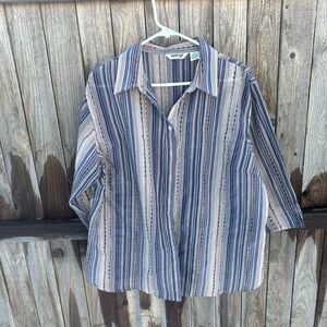 Krazy Kat 3/4 sleeve button up size 2X